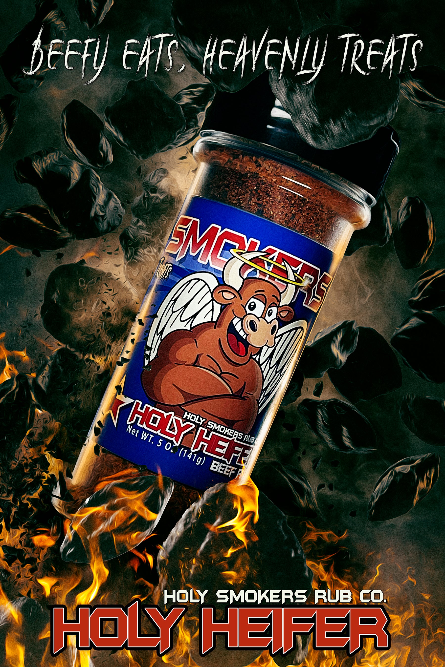 Experience the Bold Flavor of Holy Heifer from Holy Smokers Rub Co - A Perfect Blend of Spices to Elevate Your BBQ Game!