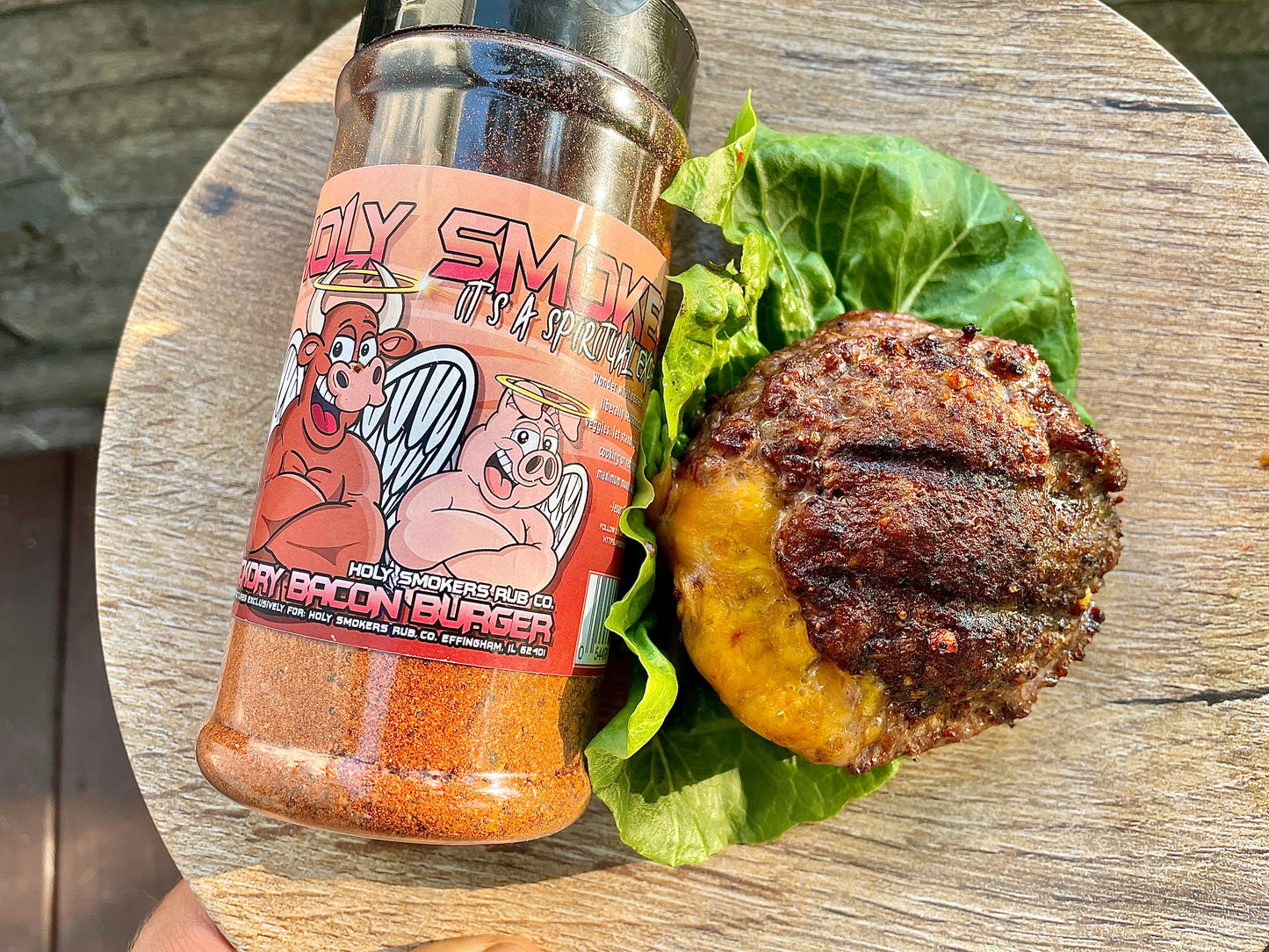 Hickory Bacon Burger rub, Backyard BBQ burger rub – bold, salty, and crave-worthy.