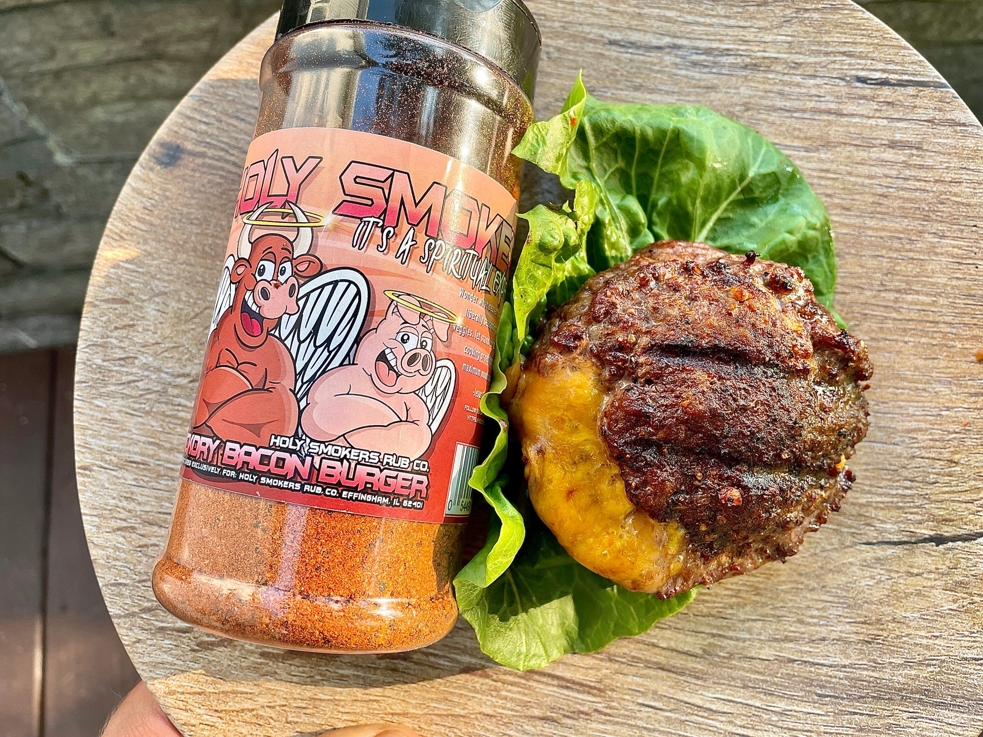 Hickory Bacon Burger rub, Backyard BBQ burger rub – bold, salty, and crave-worthy.