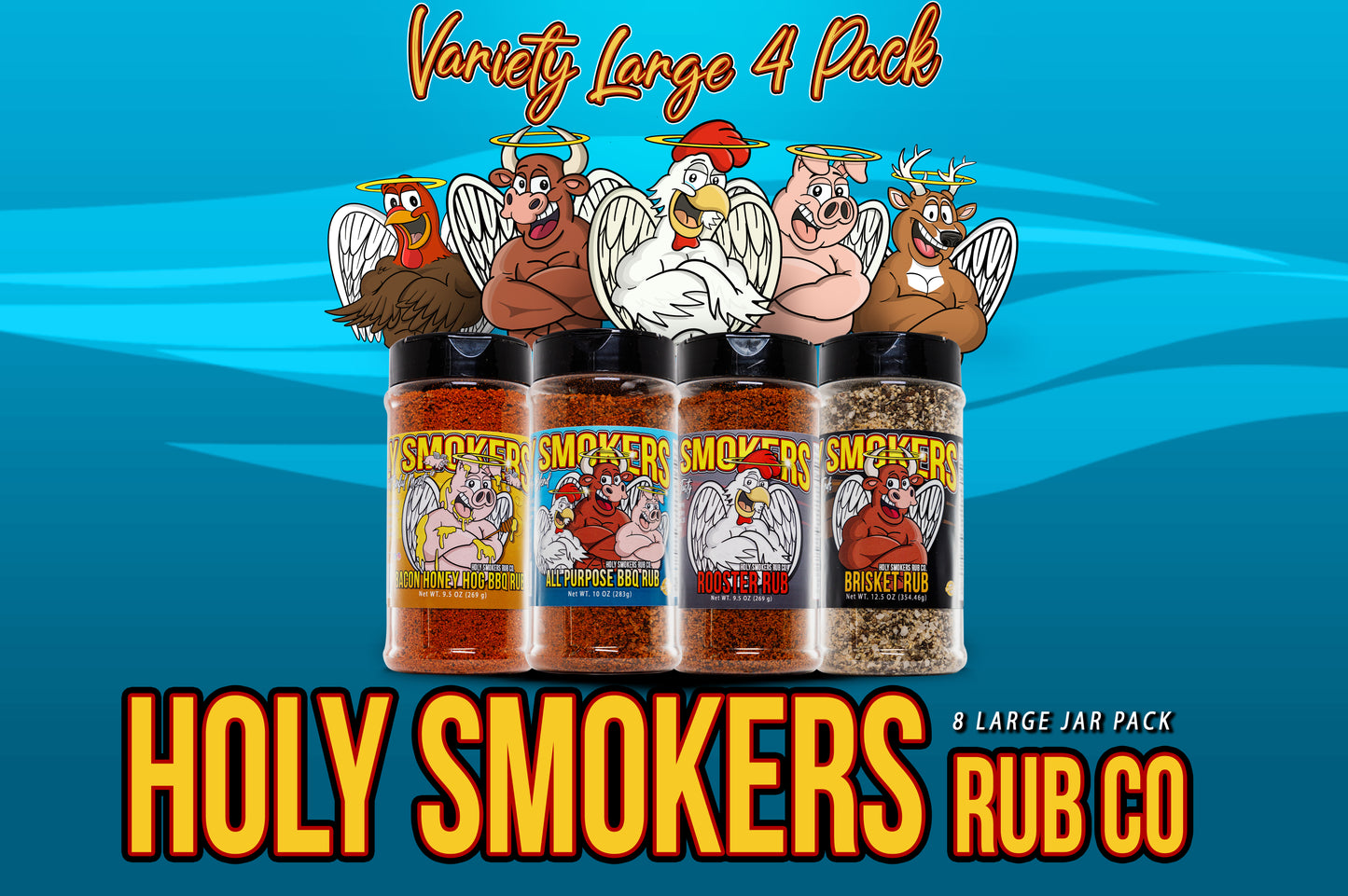 $5 Shipping: Variety 4 Pack Large Jars