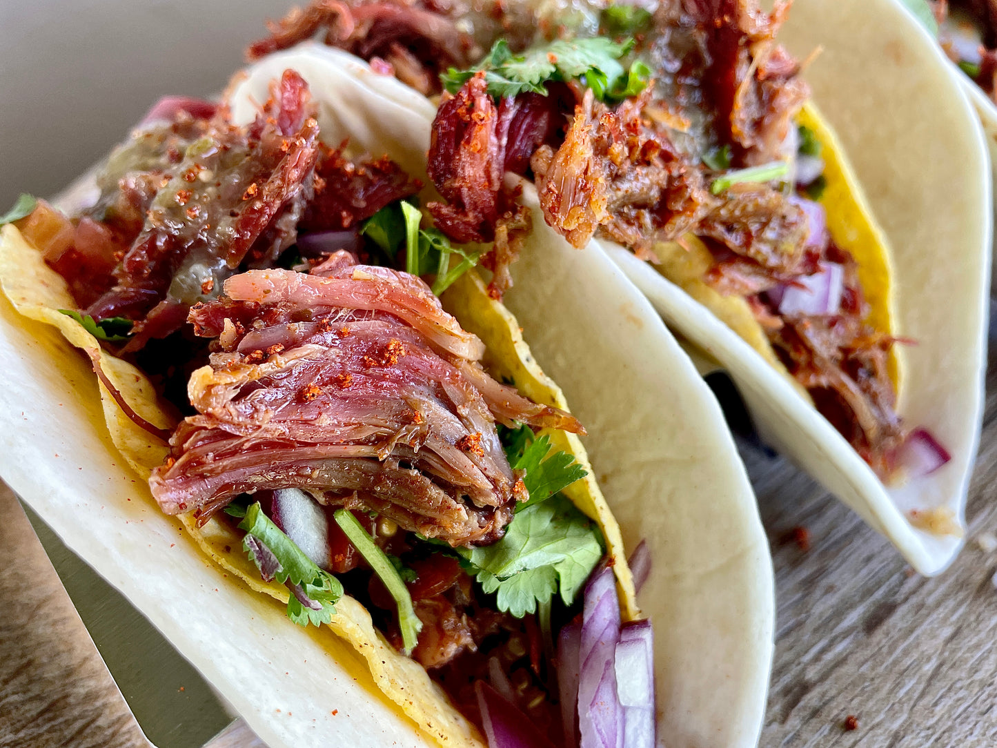 Hearty beef seasoning for searing, grilling, or smoking like these Thor's hammer beef shank tacos.