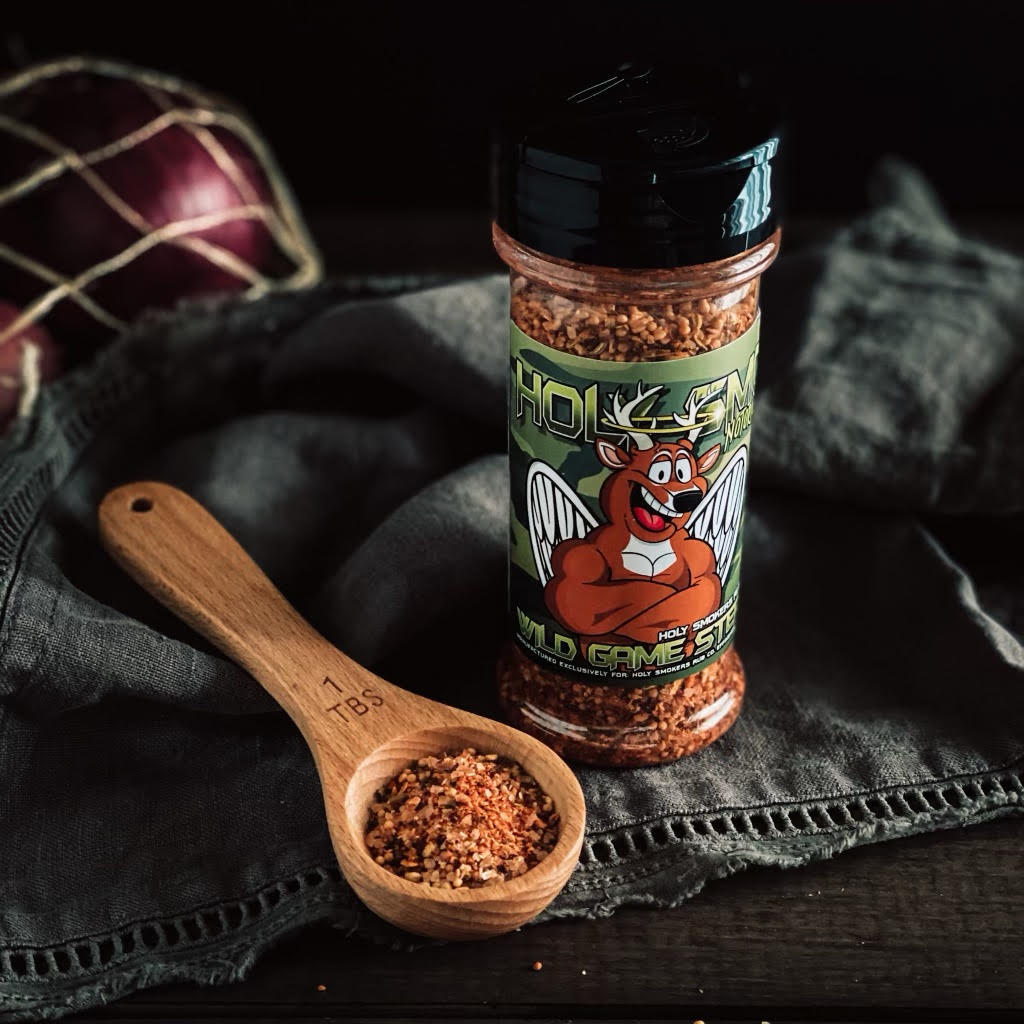 Spiced rub crafted for deer, bear, moose, or wild poultry.