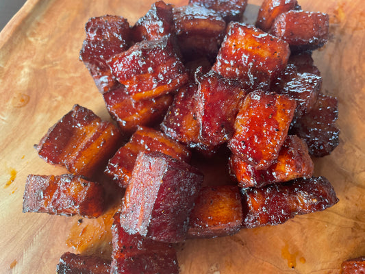 Our delicious burnt pork belly ends recipe.