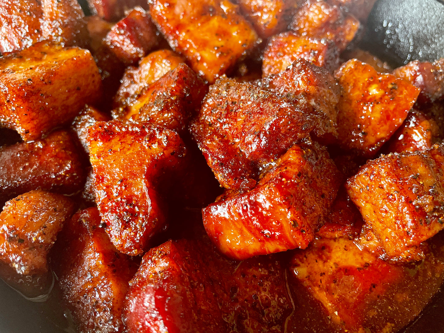 Southern-style rub with nutty richness and brown sugar for nutty honey pecan meat candy.
