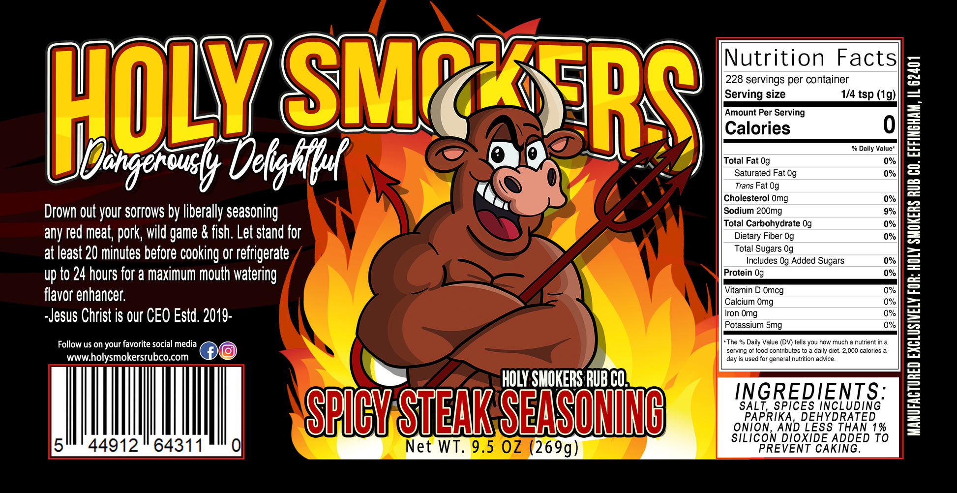 Spicy Steak rub – bold peppery blend with chili heat, crafted for grilled steaks, tri-tip, fajitas, and smoked beef cuts.