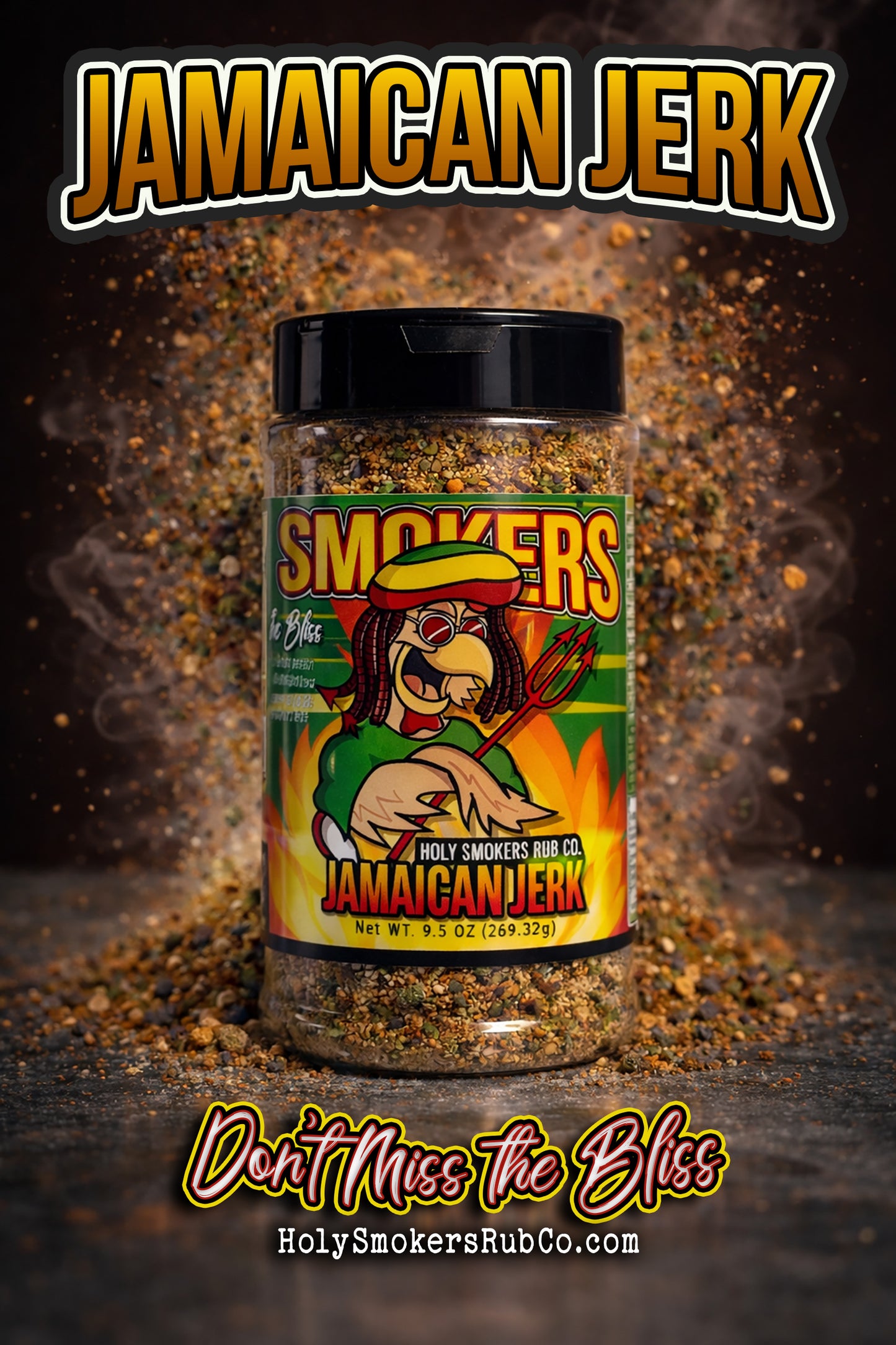 Spicy Jamaican Jerk rub with island heat and herbs.