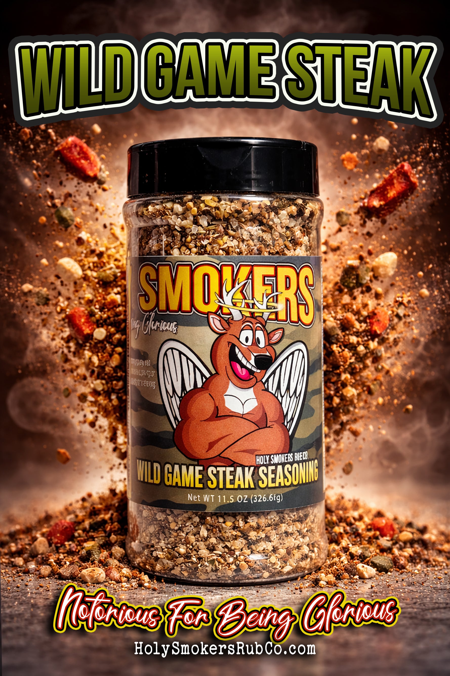 Wild game rub for venison, elk, duck, bear, fish, geese and back-strap grilling.