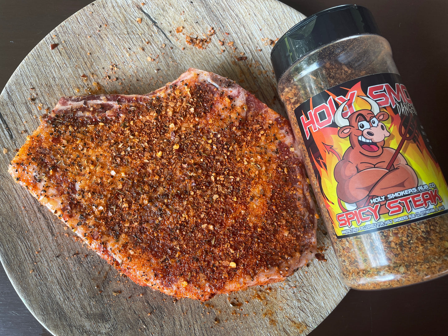 Spicy Steak Seasoning for any beef, pork, veggies, and chicken. Dry rub for steaks with spicy kick – perfect for searing or reverse-searing techniques.