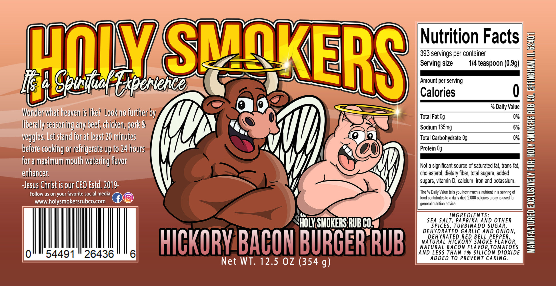 Gourmet Burger: Hickory Bacon Burger seasoning – smoky hickory blend with real bacon flavor, perfect for burgers, meatloaf, and grilled veggies.